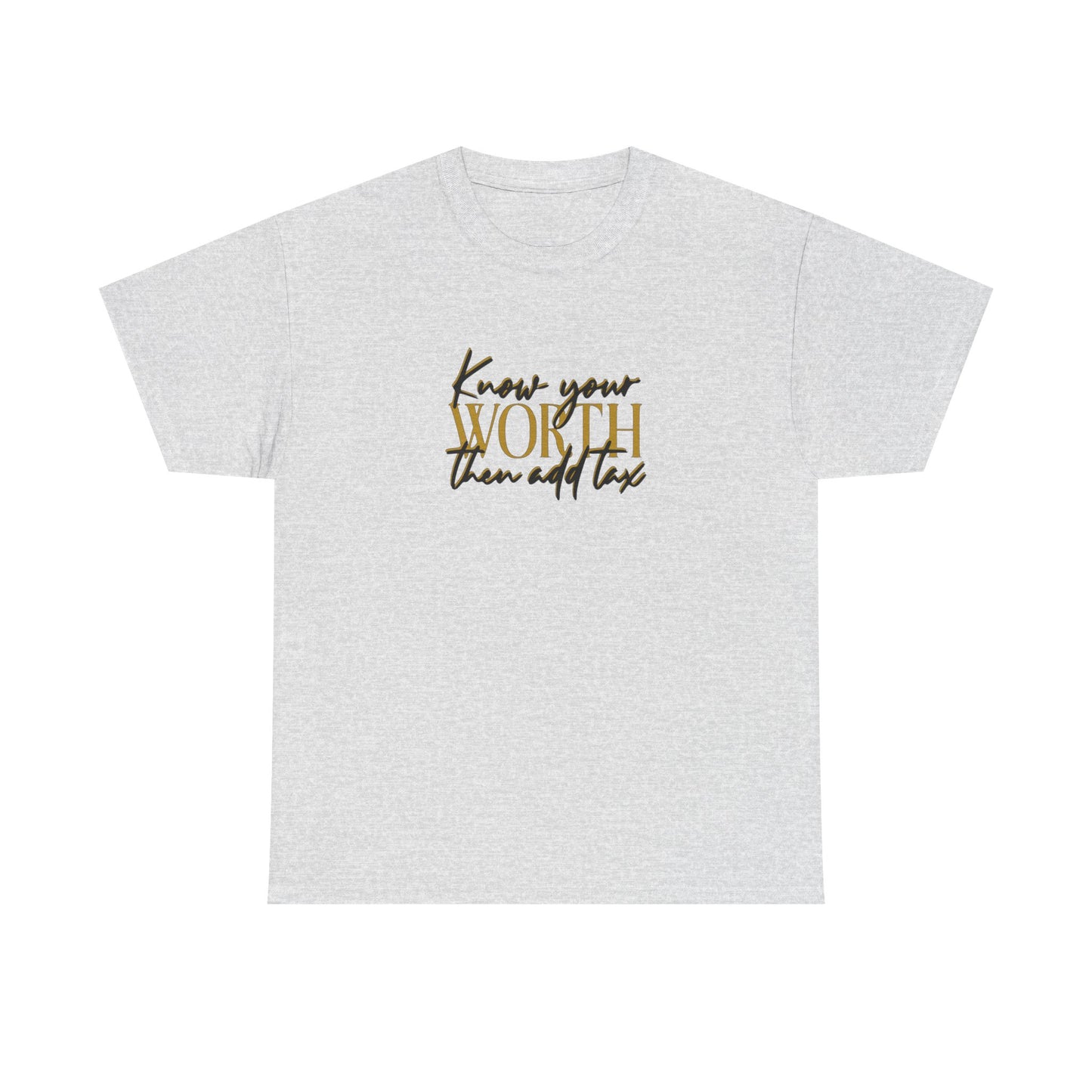 Inspirational Unisex Heavy Cotton Tee - 'Know Your Worth'