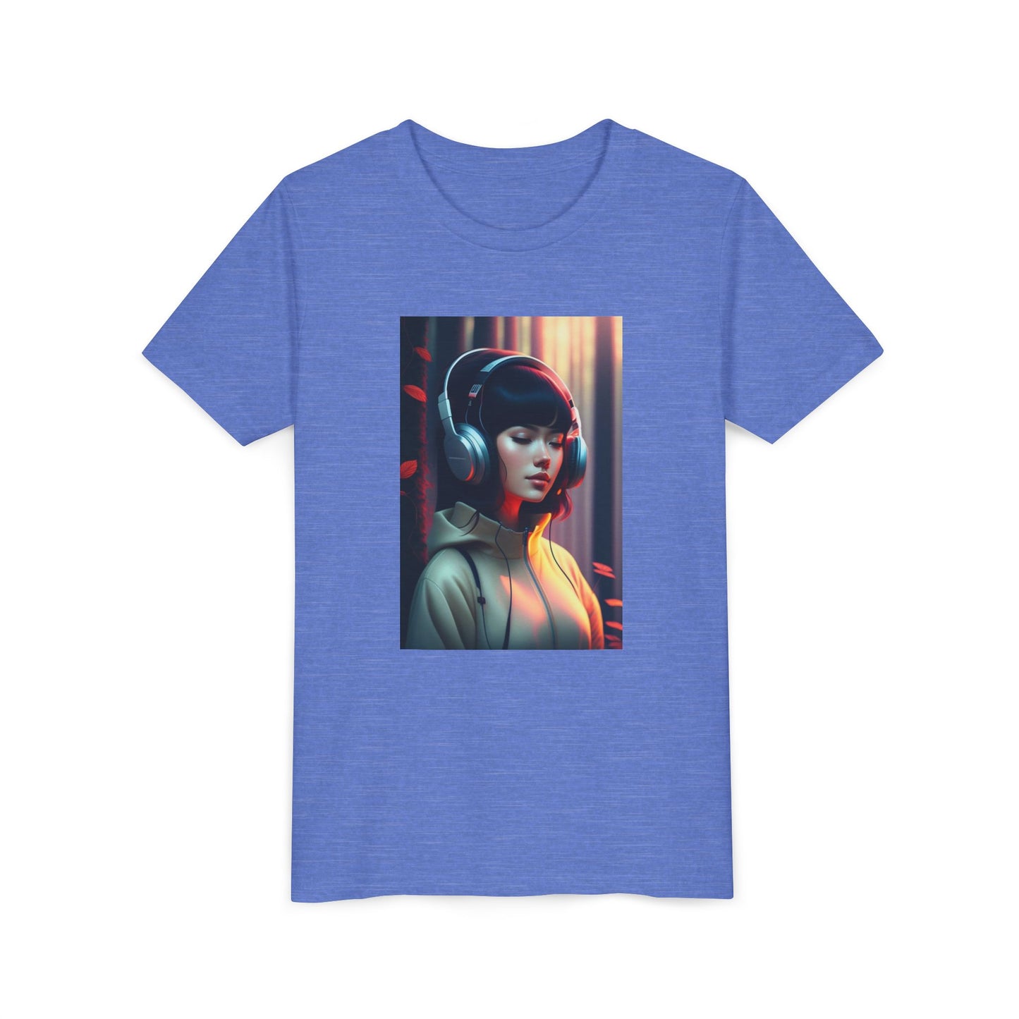 Youth Tee with Headphones Artwork, Trendy Kids Shirt, Perfect Gift for Music Lovers, Fun Apparel for Birthdays, Everyday Wear