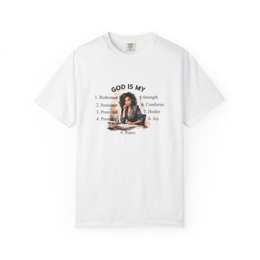 Religious Unisex Garment-Dyed T-shirt - God Is My