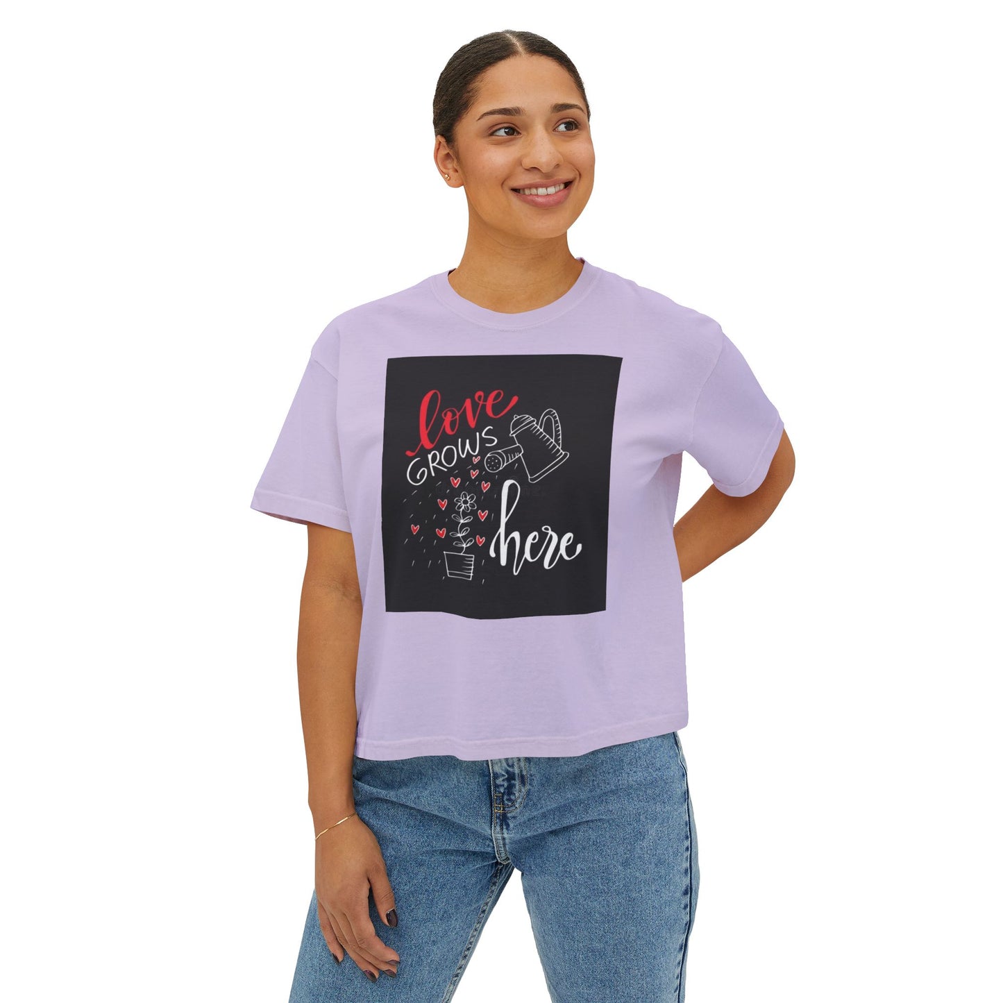 Boxy Tee Love Grows Here Shirt