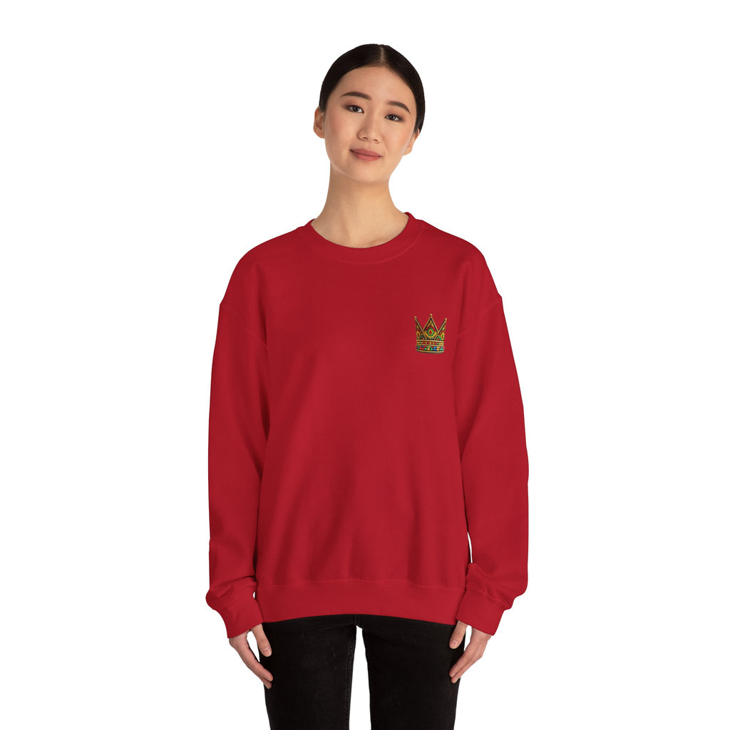 Embroidered Beaded Crown Crewneck Sweatshirt