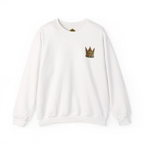 Embroidered Beaded Crown Crewneck Sweatshirt