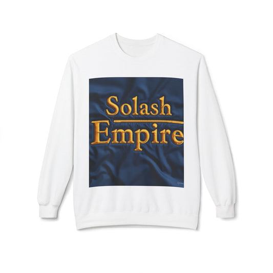Unisex Fleece Crewneck Sweatshirt - Solash Empire & Spirit Design, Cozy Casual Wear, Gift for College Students & Spirit Days