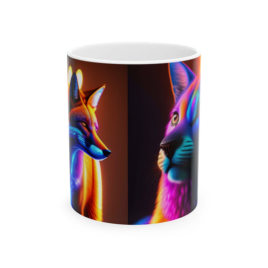 Vibrant Animal Art Ceramic Mug - Colorful Fox and Cat Design, Unique Gift for Animal Lovers, Perfect for Home or Office, Great for [...]
