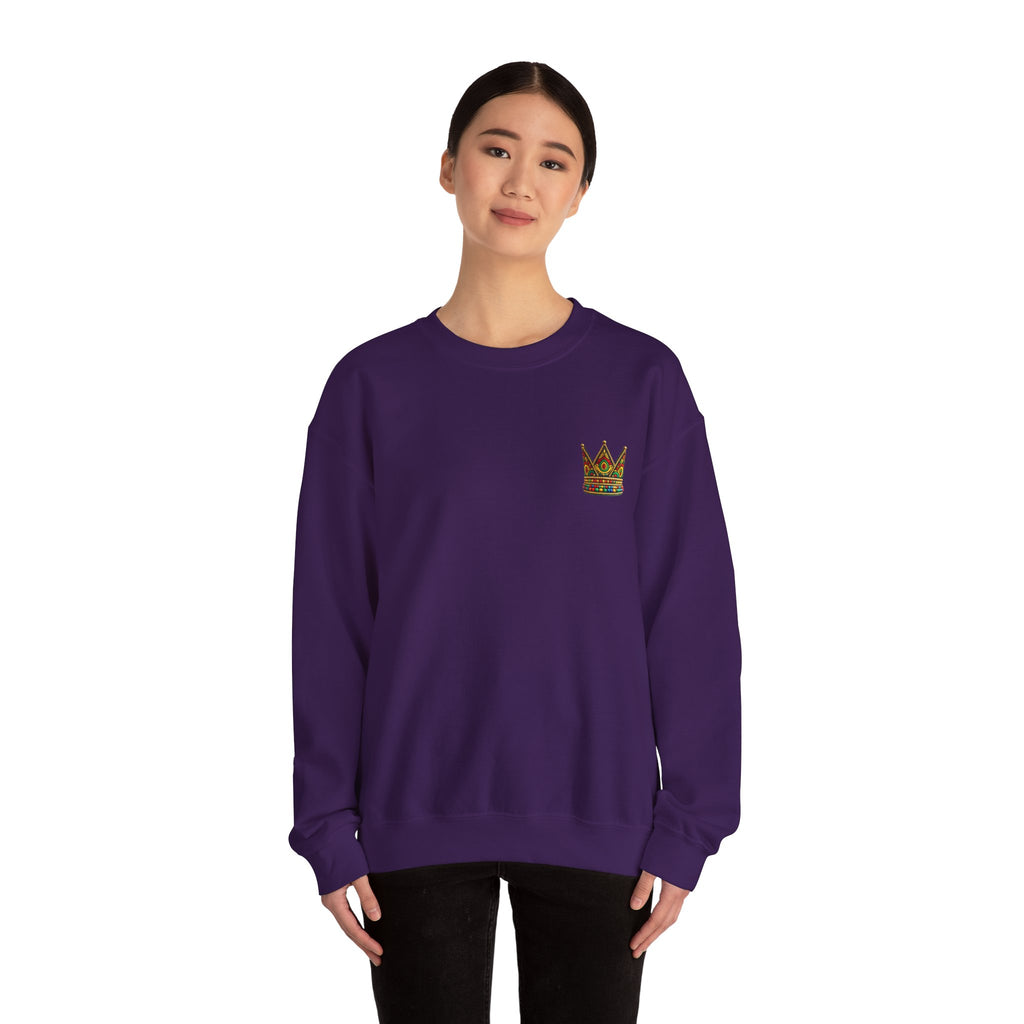 Embroidered Beaded Crown Crewneck Sweatshirt