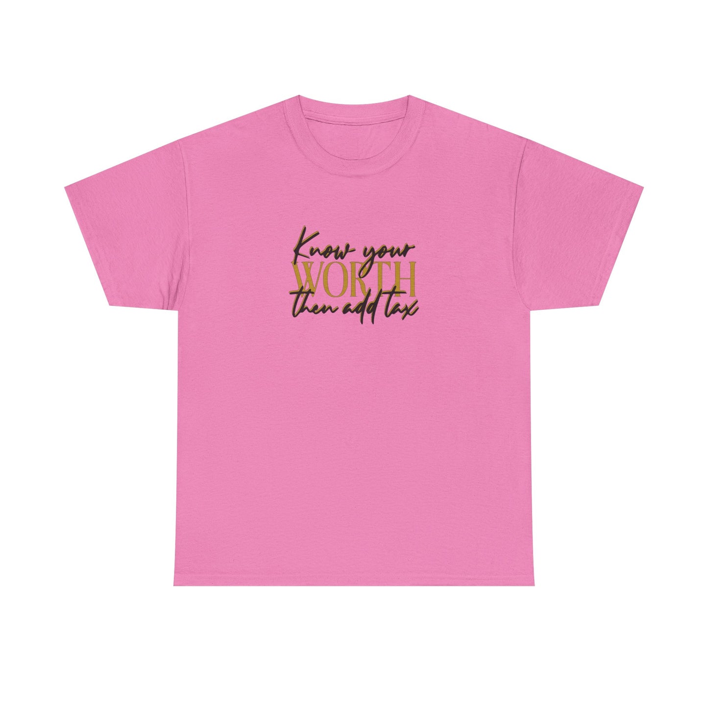 Inspirational Unisex Heavy Cotton Tee - 'Know Your Worth'