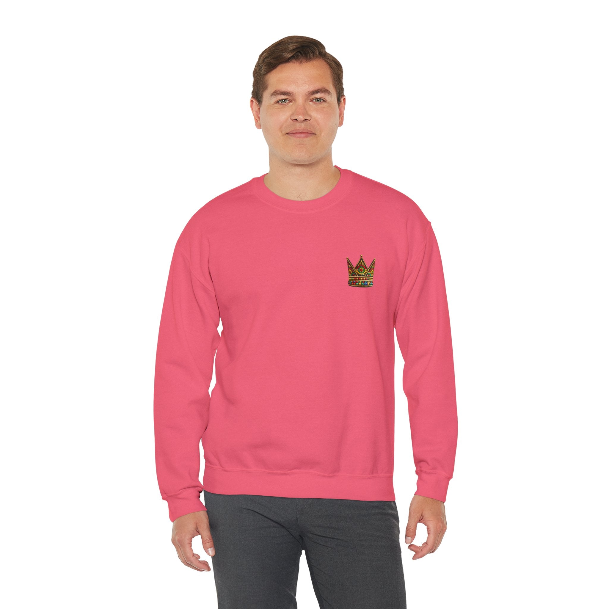 Embroidered Beaded Crown Crewneck Sweatshirt