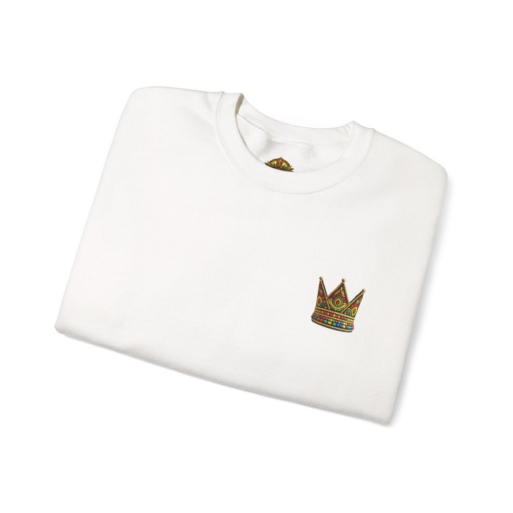 Embroidered Beaded Crown Crewneck Sweatshirt