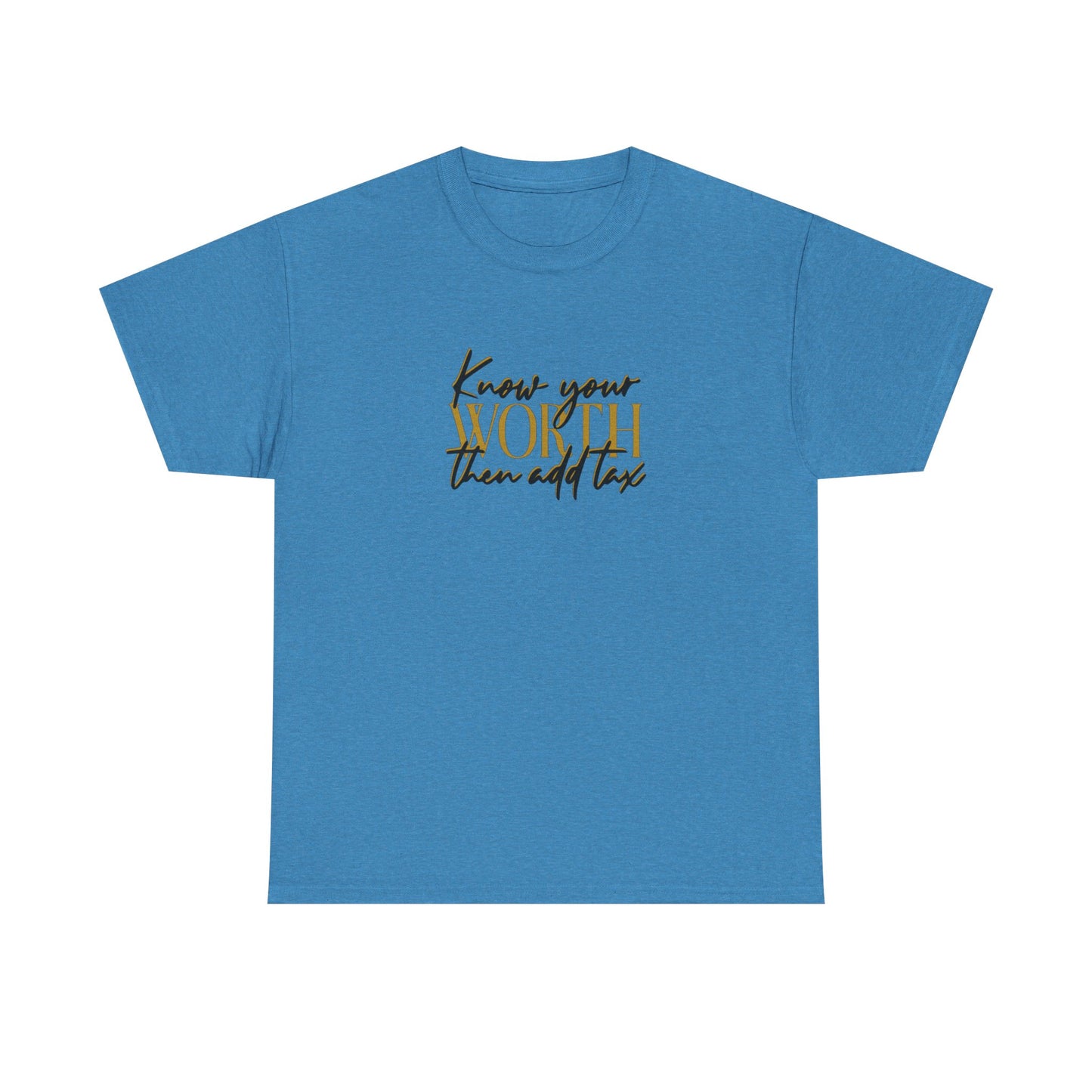Inspirational Unisex Heavy Cotton Tee - 'Know Your Worth'