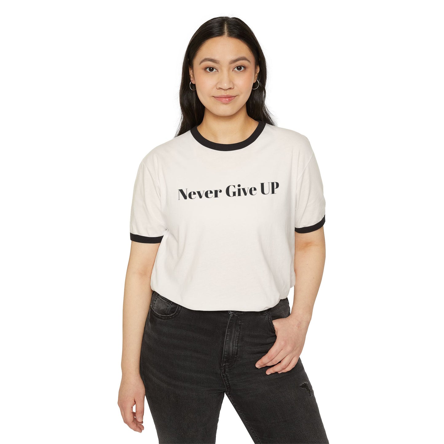 Never Give UP Unisex Cotton Ringer T-Shirt, Motivational Tee, Inspirational Gift, Casual Wear, Encouragement Apparel, Positive Vibes [...]