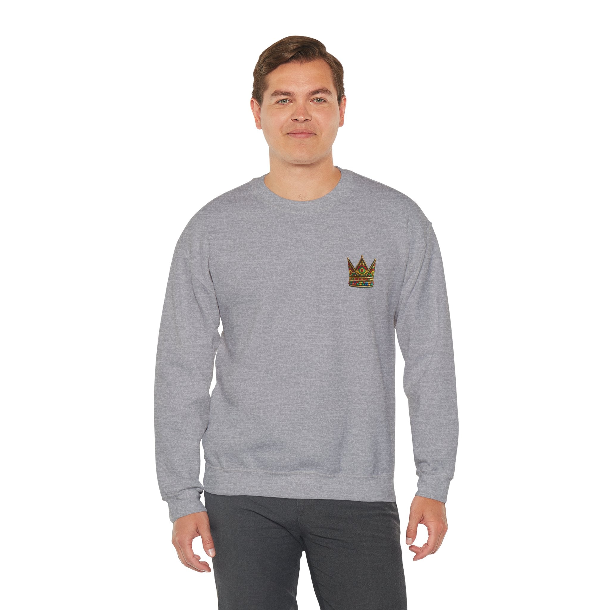 Embroidered Beaded Crown Crewneck Sweatshirt