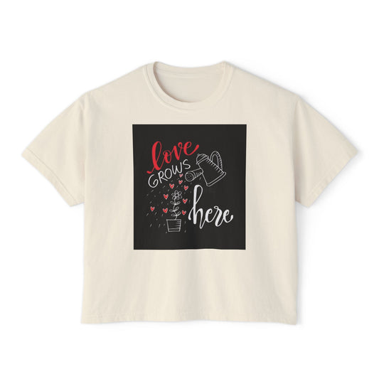 Boxy Tee Love Grows Here Shirt