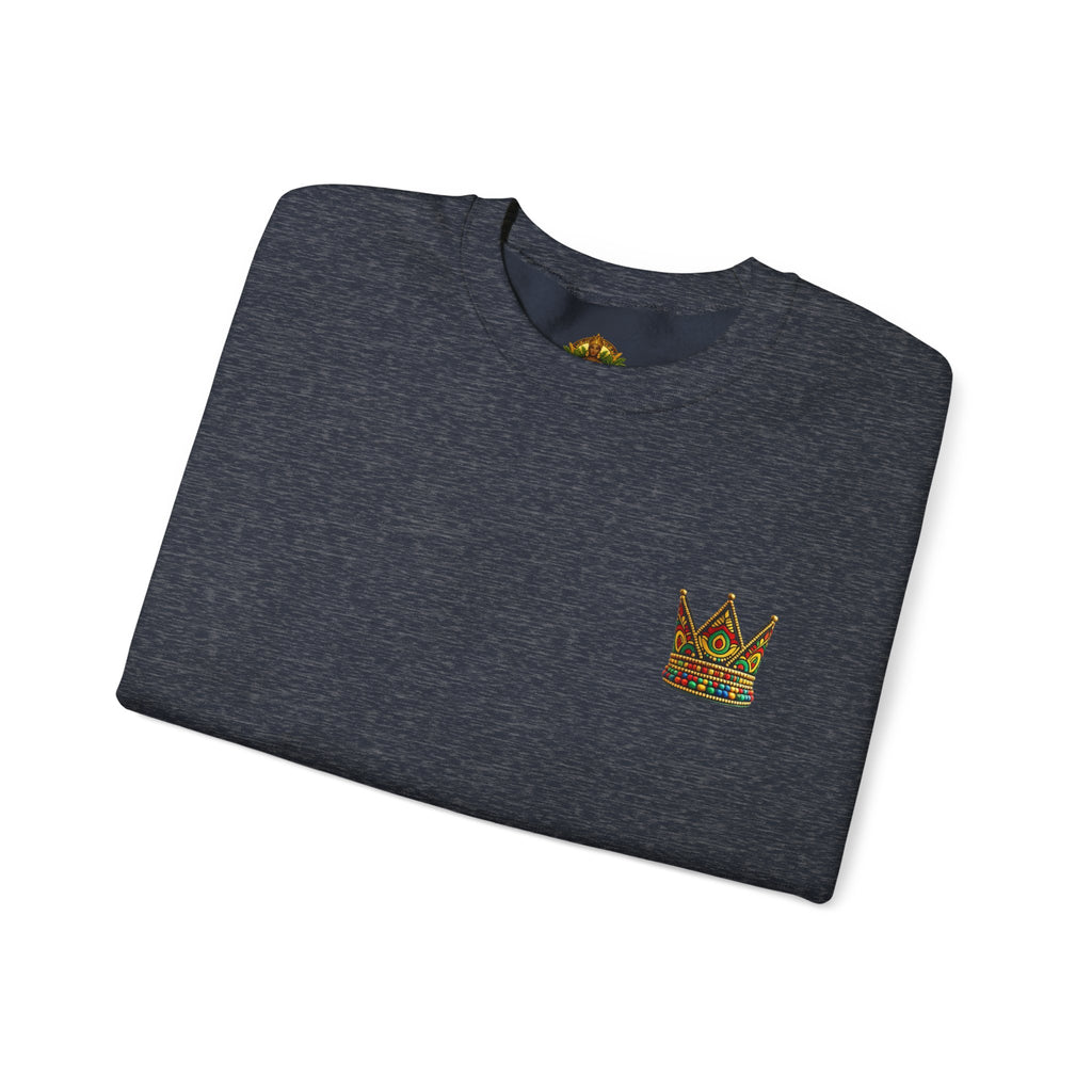 Embroidered Beaded Crown Crewneck Sweatshirt