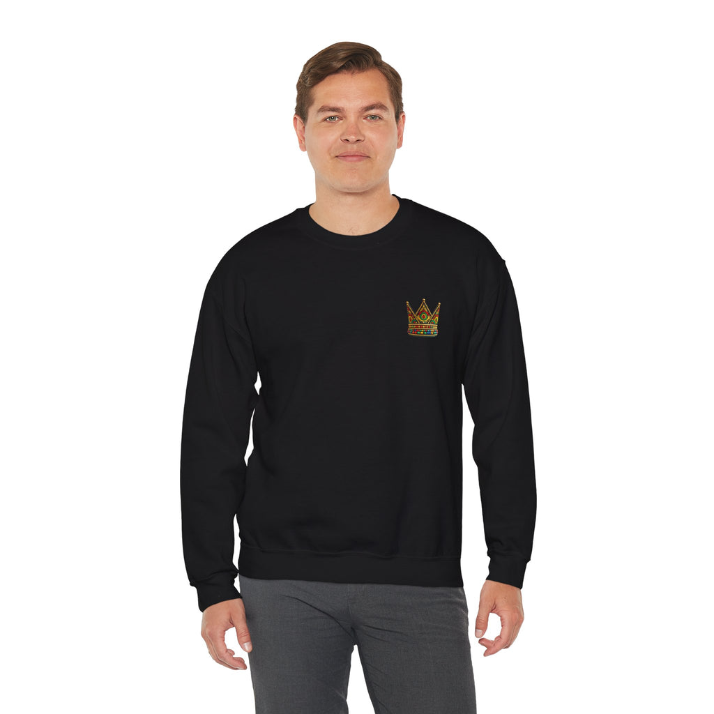 Embroidered Beaded Crown Crewneck Sweatshirt