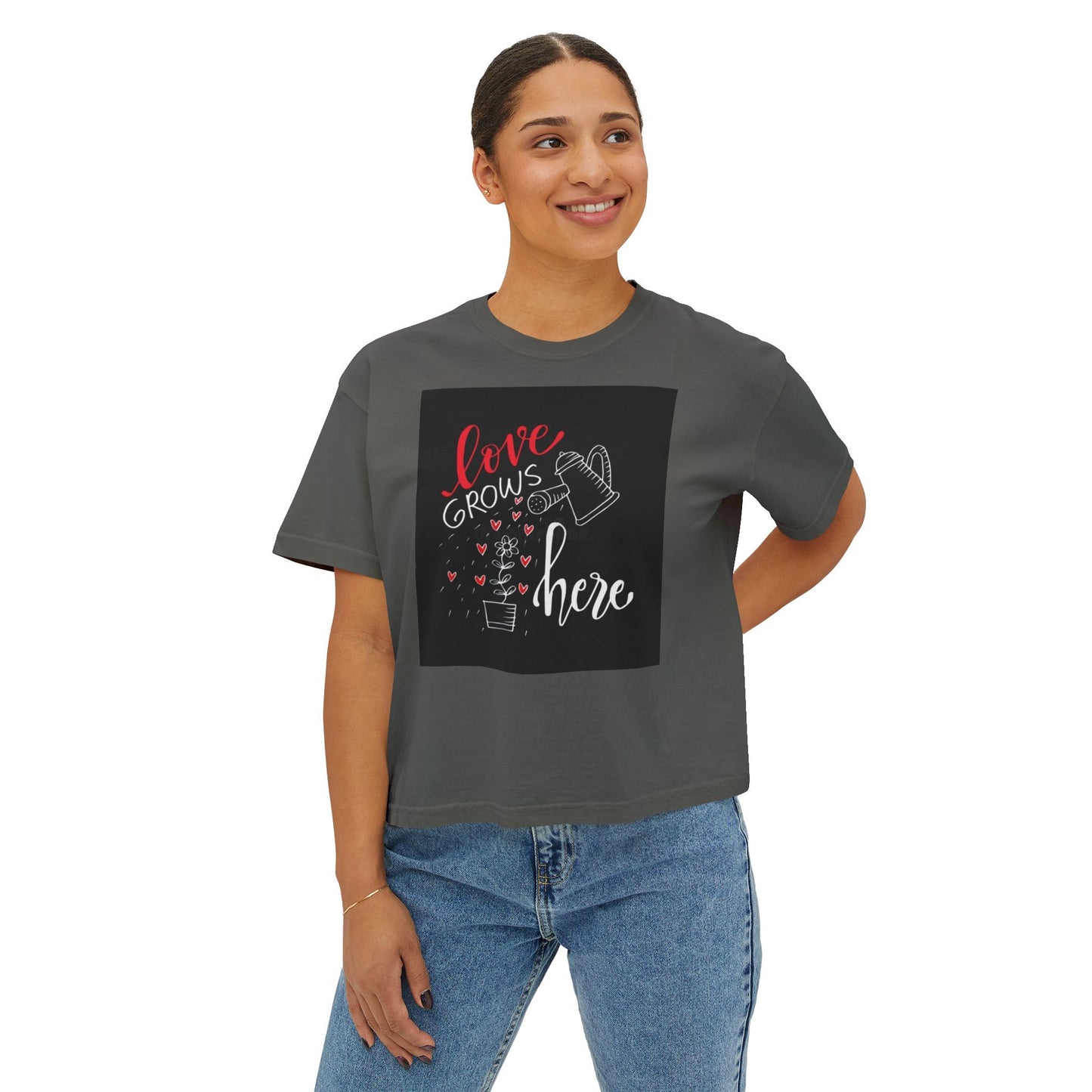 Boxy Tee Love Grows Here Shirt