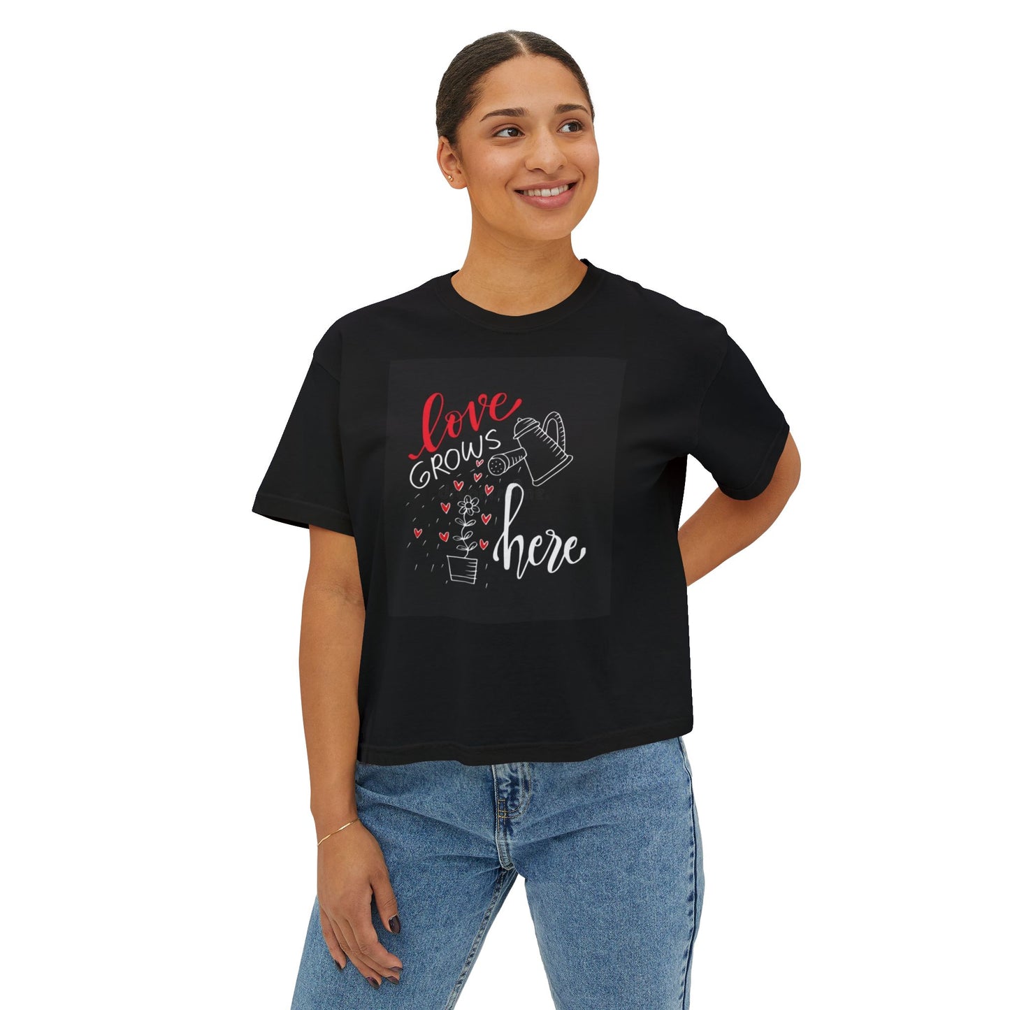 Boxy Tee Love Grows Here Shirt
