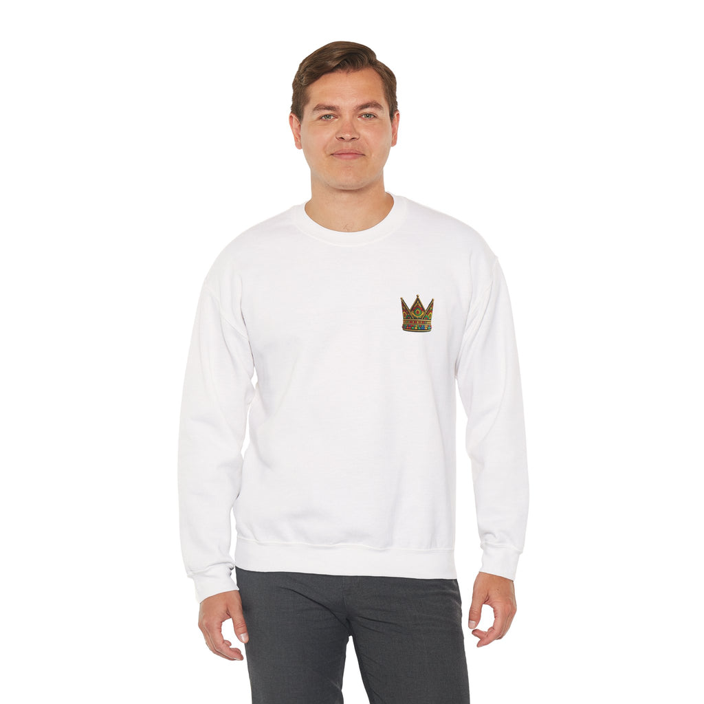 Embroidered Beaded Crown Crewneck Sweatshirt