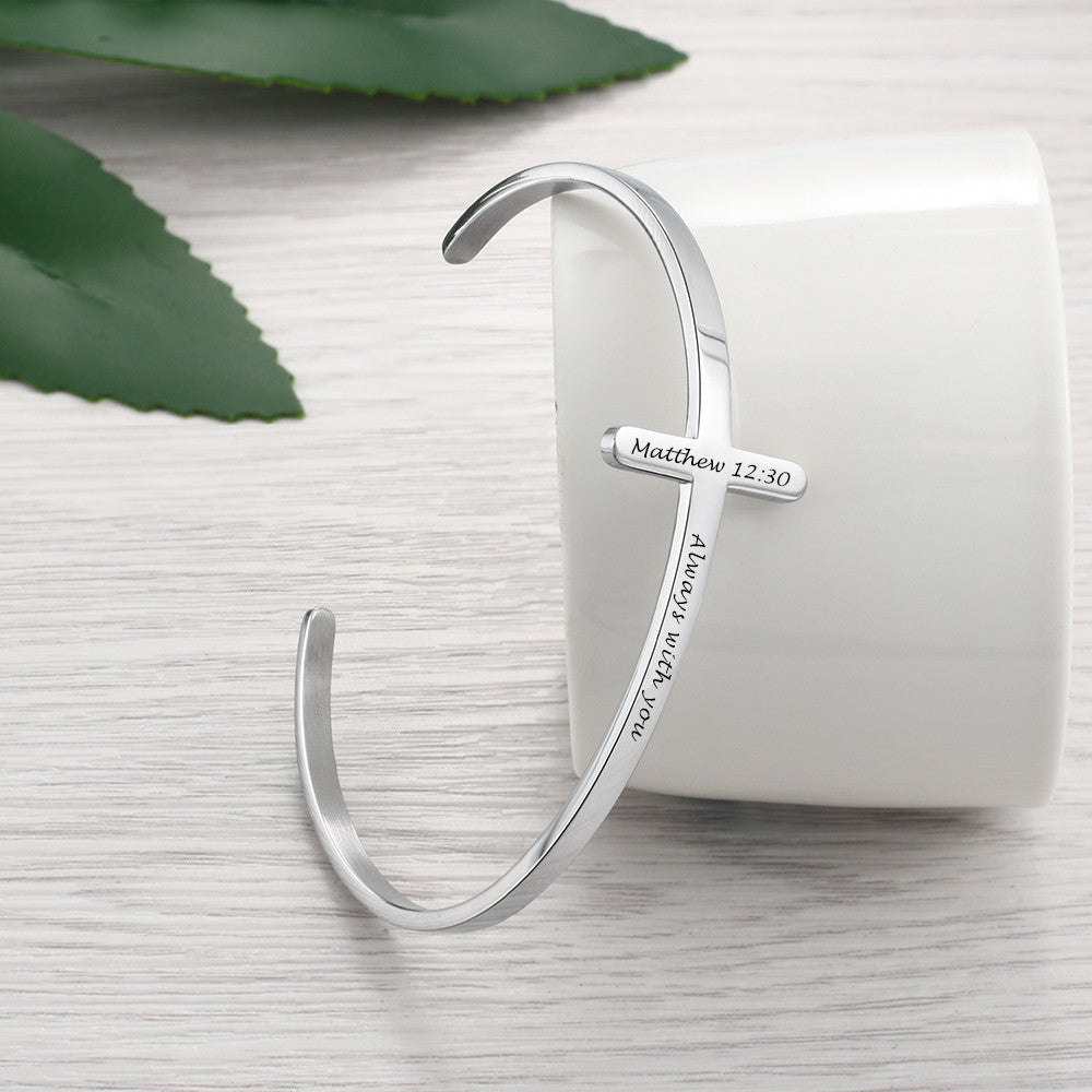 Stainless Steel Personalized Name Bangle Bracelet