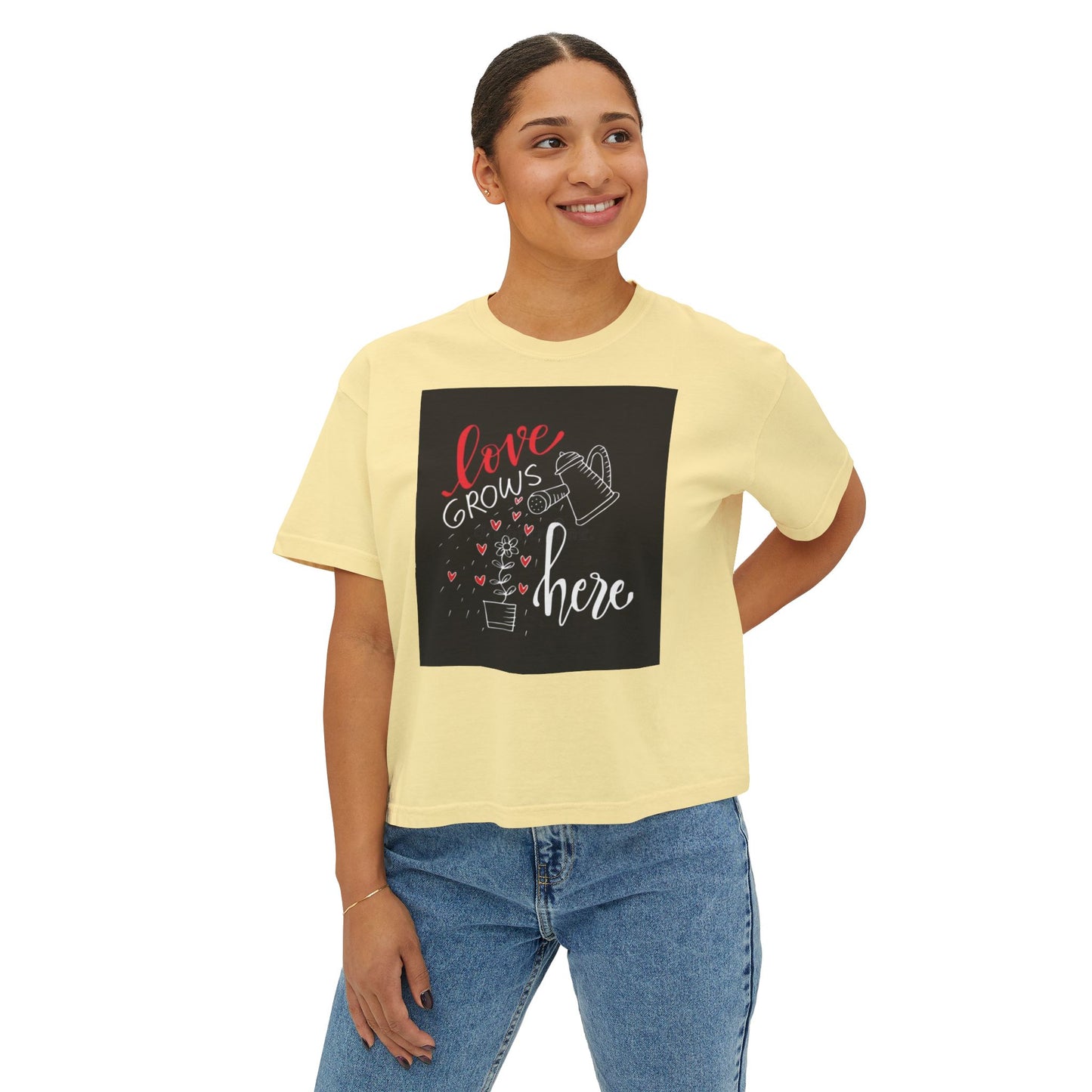 Boxy Tee Love Grows Here Shirt