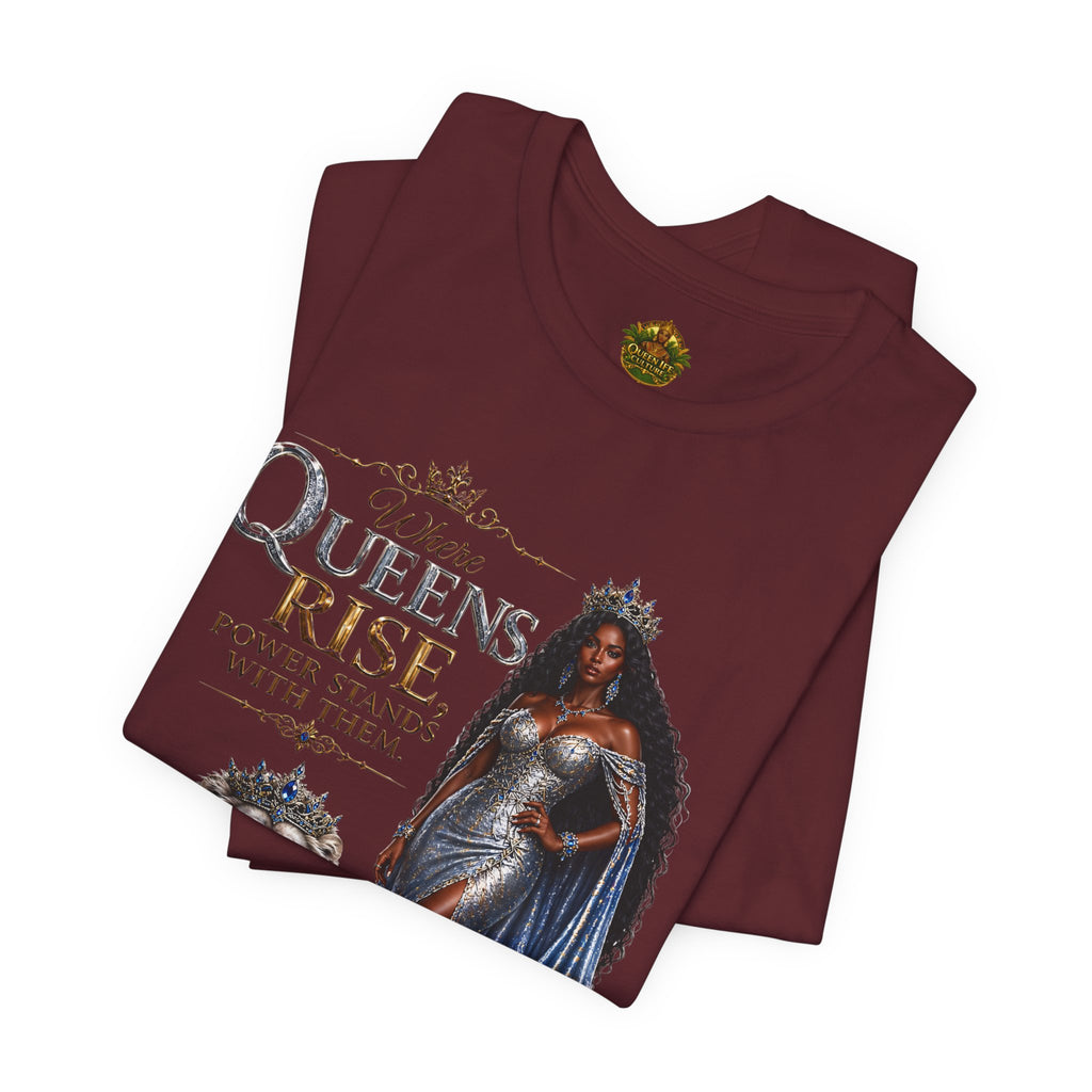 Queen Rise T-Shirt — "Queens Rise" Inspirational Lion & Regal Woman Tee