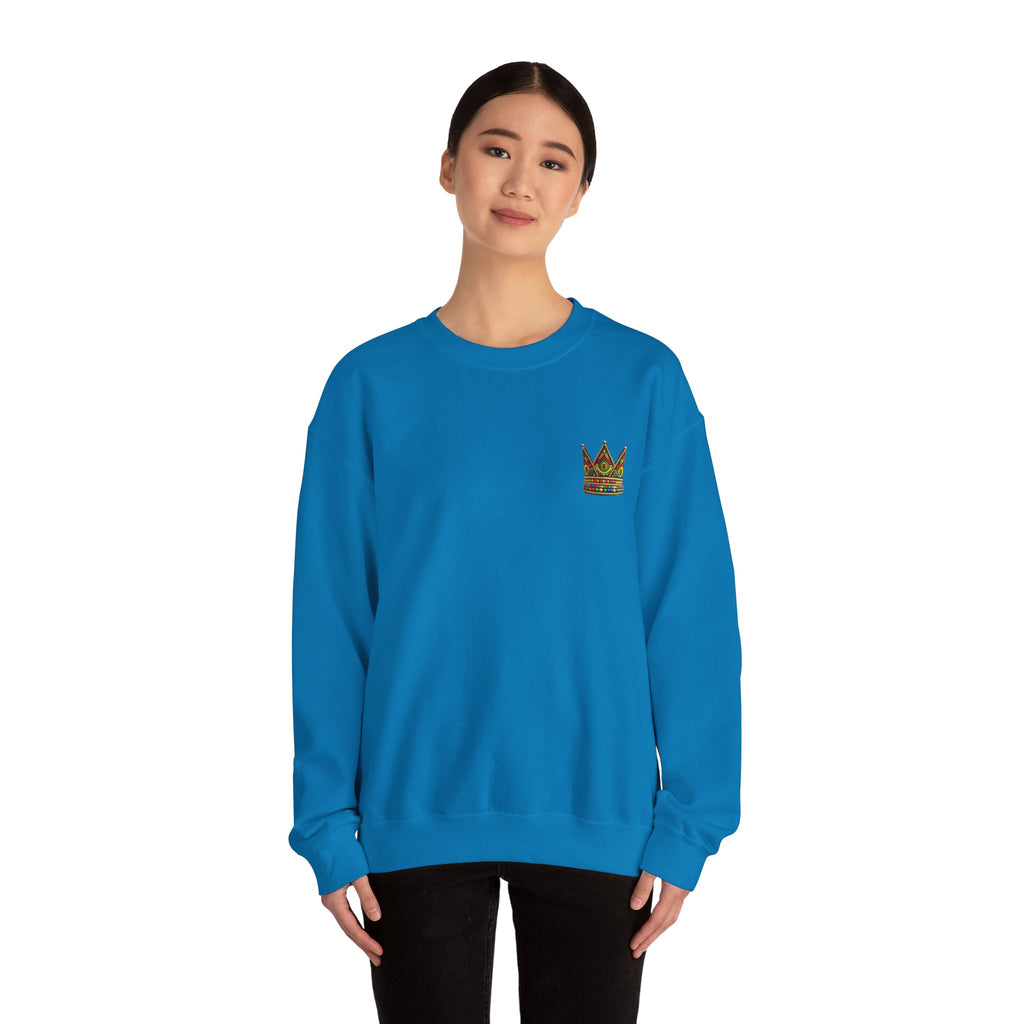 Embroidered Beaded Crown Crewneck Sweatshirt