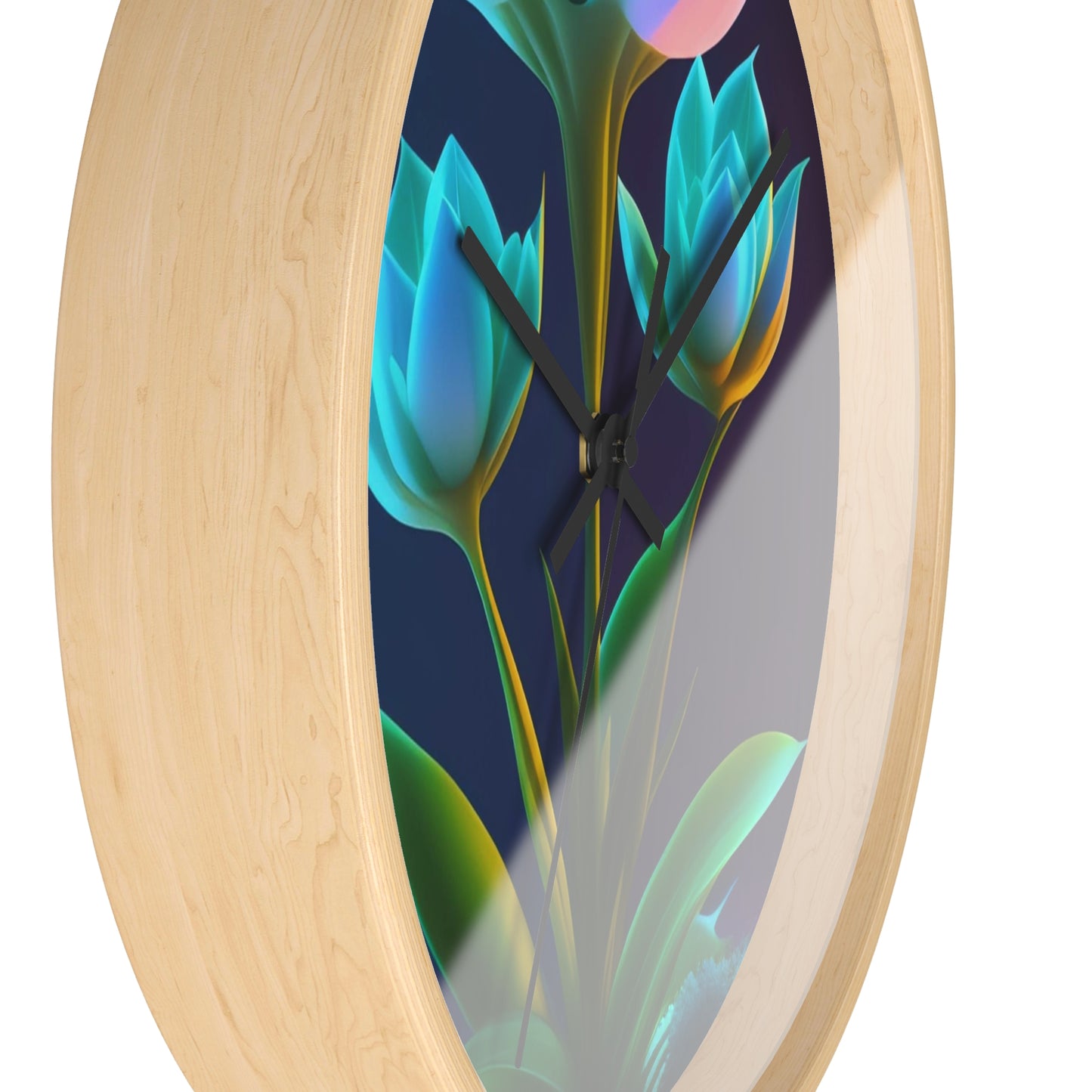 Botanical Glow Wall Clock, Floral Home Decor, Modern Clock, Unique Gift for Her, Gift for Birthdays, Housewarming, Living Room Decor