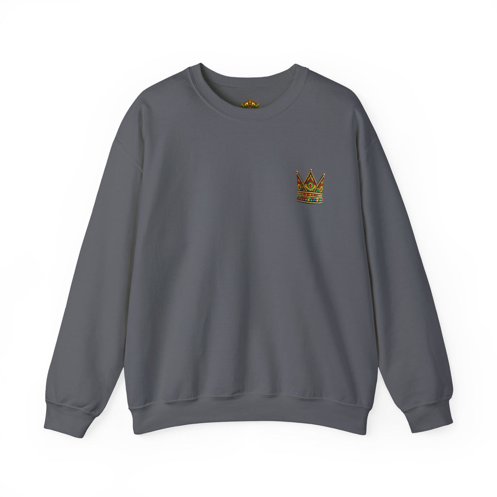 Embroidered Beaded Crown Crewneck Sweatshirt