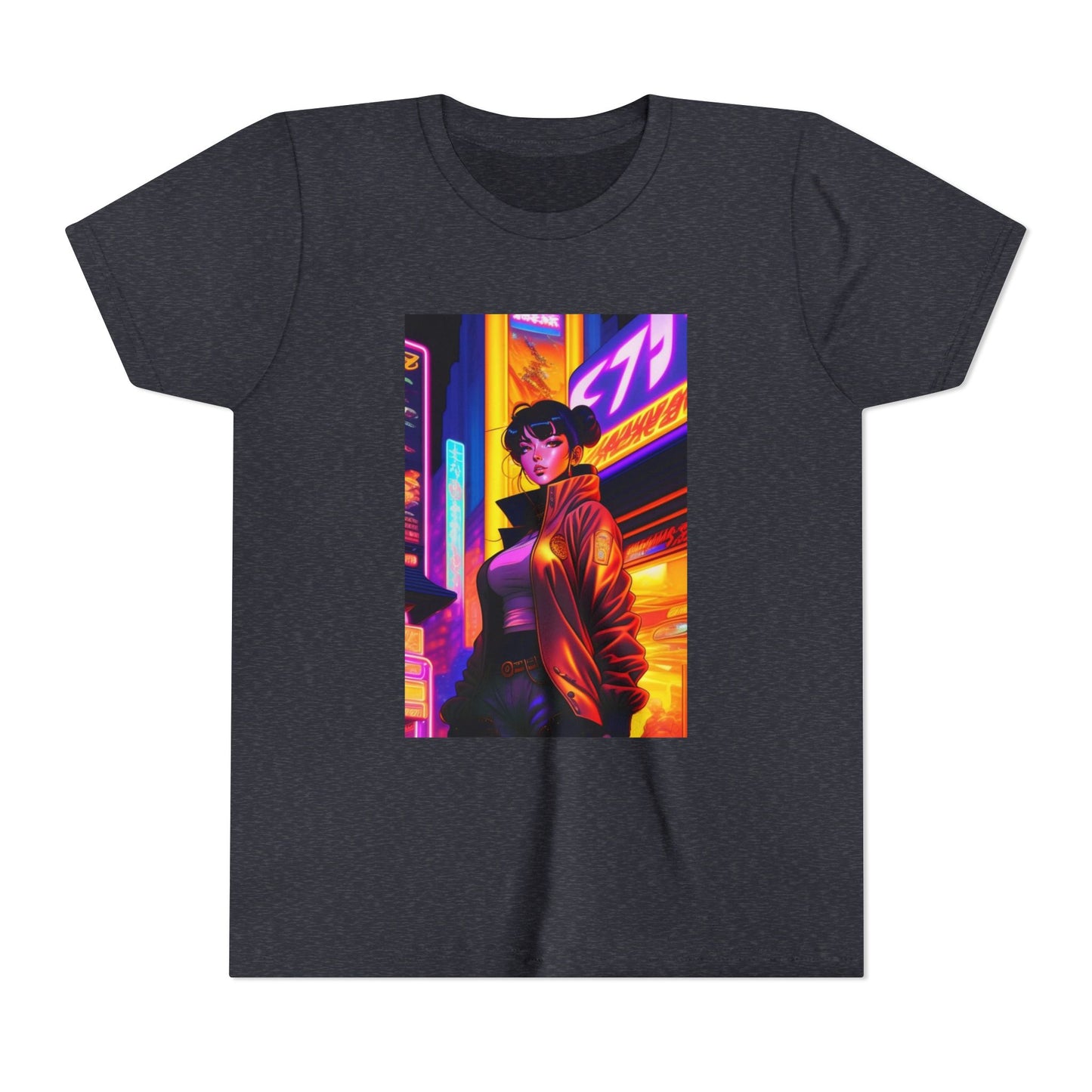 Vibrant Youth Short Sleeve Tee with Urban Aesthetic - Trendy, Casual, Gifts for Kids, Streetwear, Birthday, Summer Style