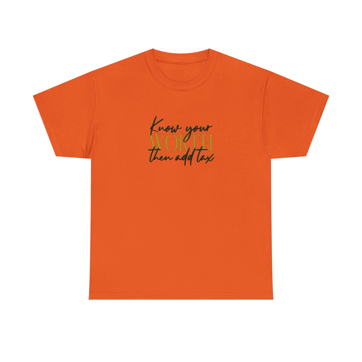 Inspirational Unisex Heavy Cotton Tee - 'Know Your Worth'