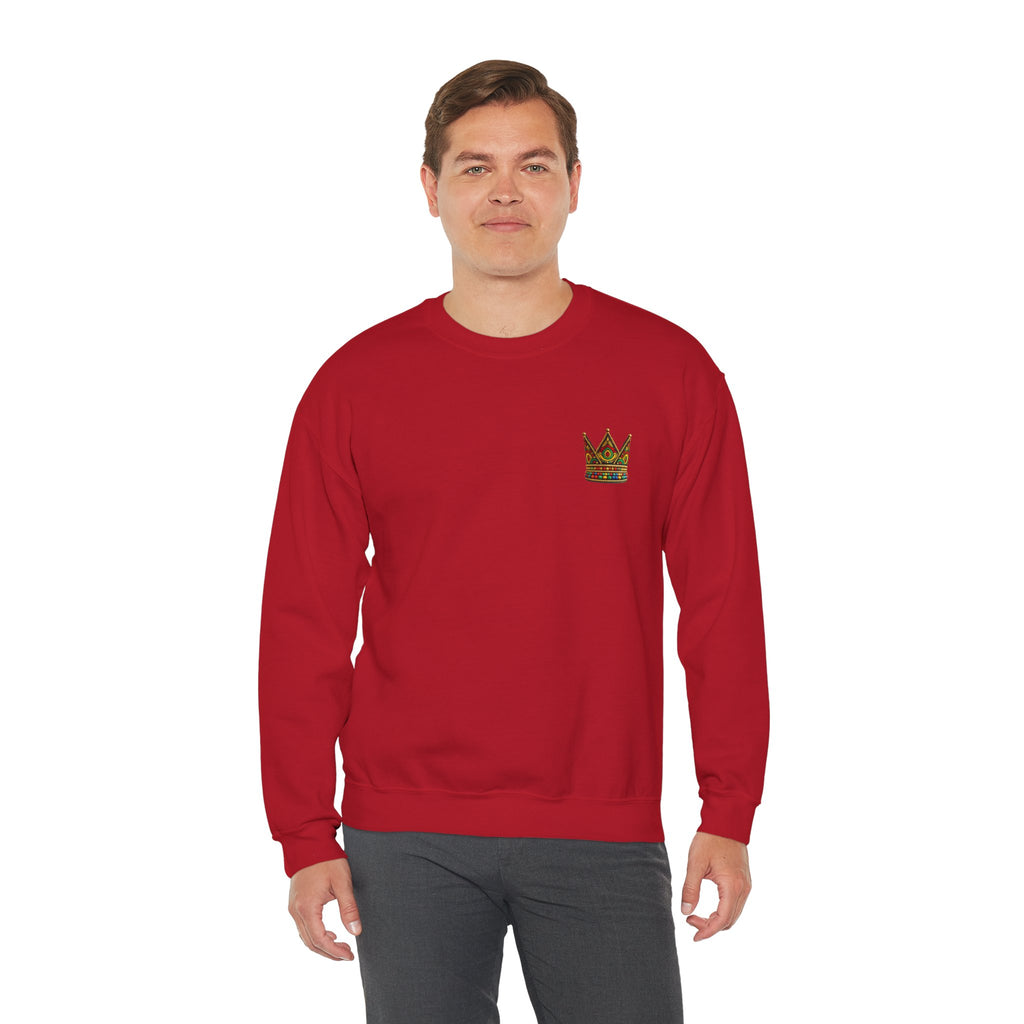 Embroidered Beaded Crown Crewneck Sweatshirt