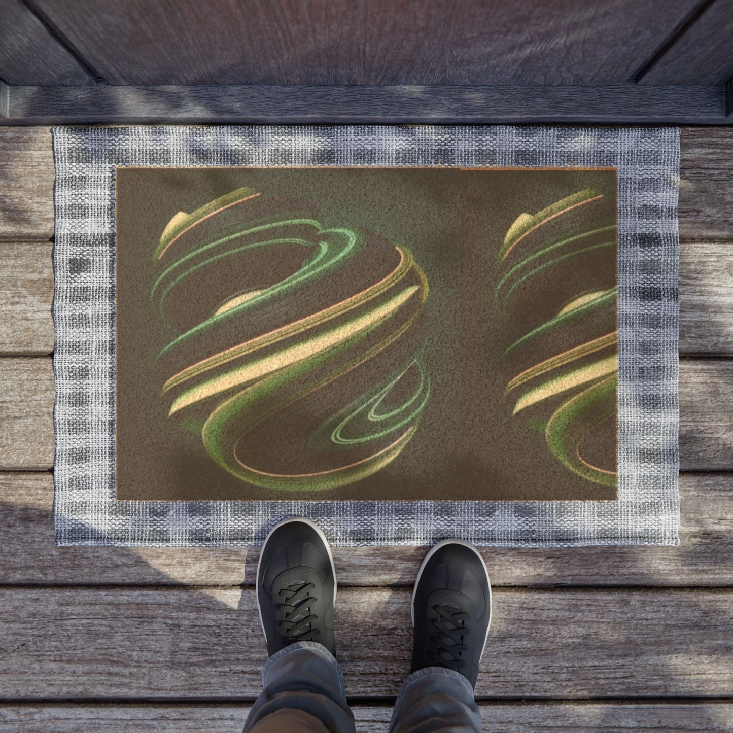 Elegant Swirl Doormat | Modern Entryway Decor, Outdoor Welcome Mat, Unique Housewarming Gift, Artistic Floor Mat, Entrance Rug