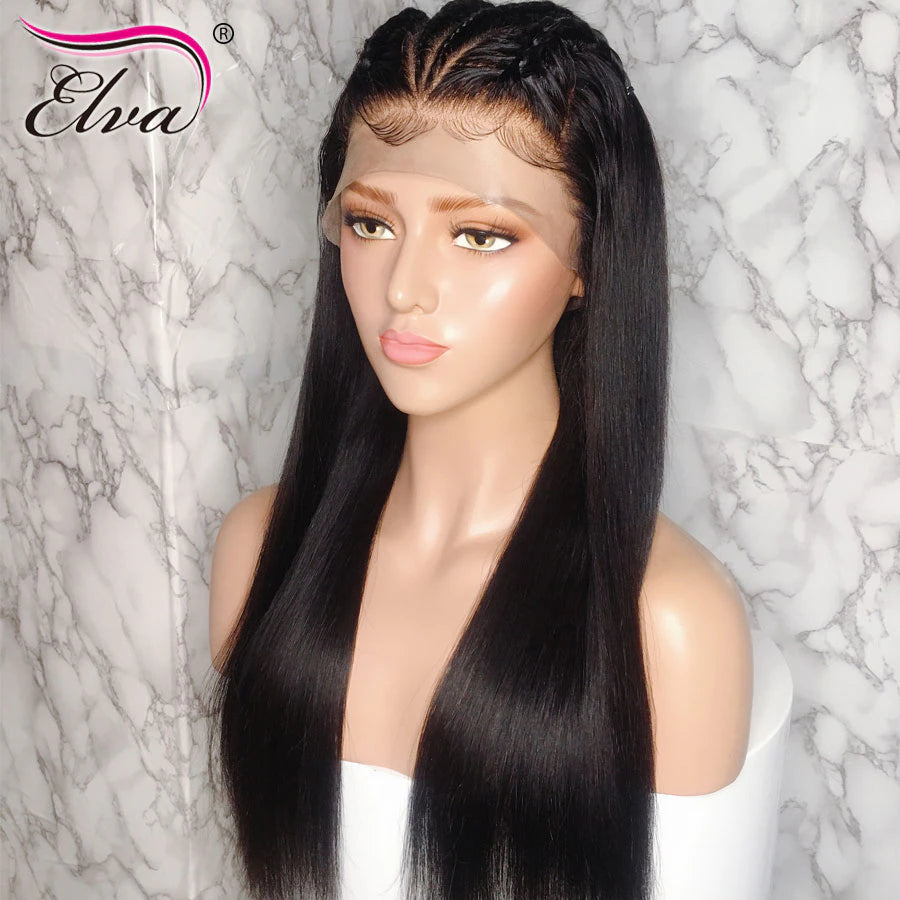 Human Hair Lace Frontal Wig 360 Full Lace Wig Straight Human Hair Wigs for Women Glueless Lace Front Wig Pre Plucked HD Lace Wig