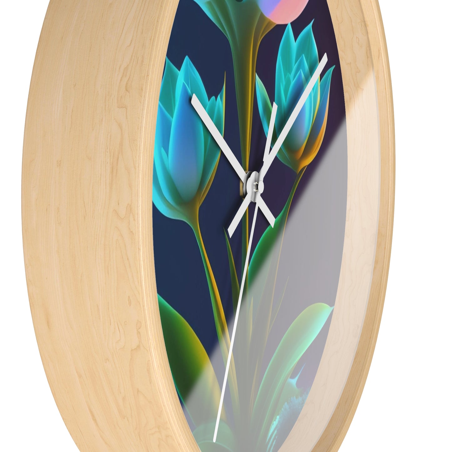 Botanical Glow Wall Clock, Floral Home Decor, Modern Clock, Unique Gift for Her, Gift for Birthdays, Housewarming, Living Room Decor
