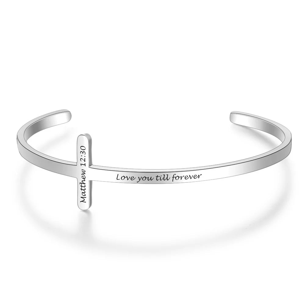 Stainless Steel Personalized Name Bangle Bracelet