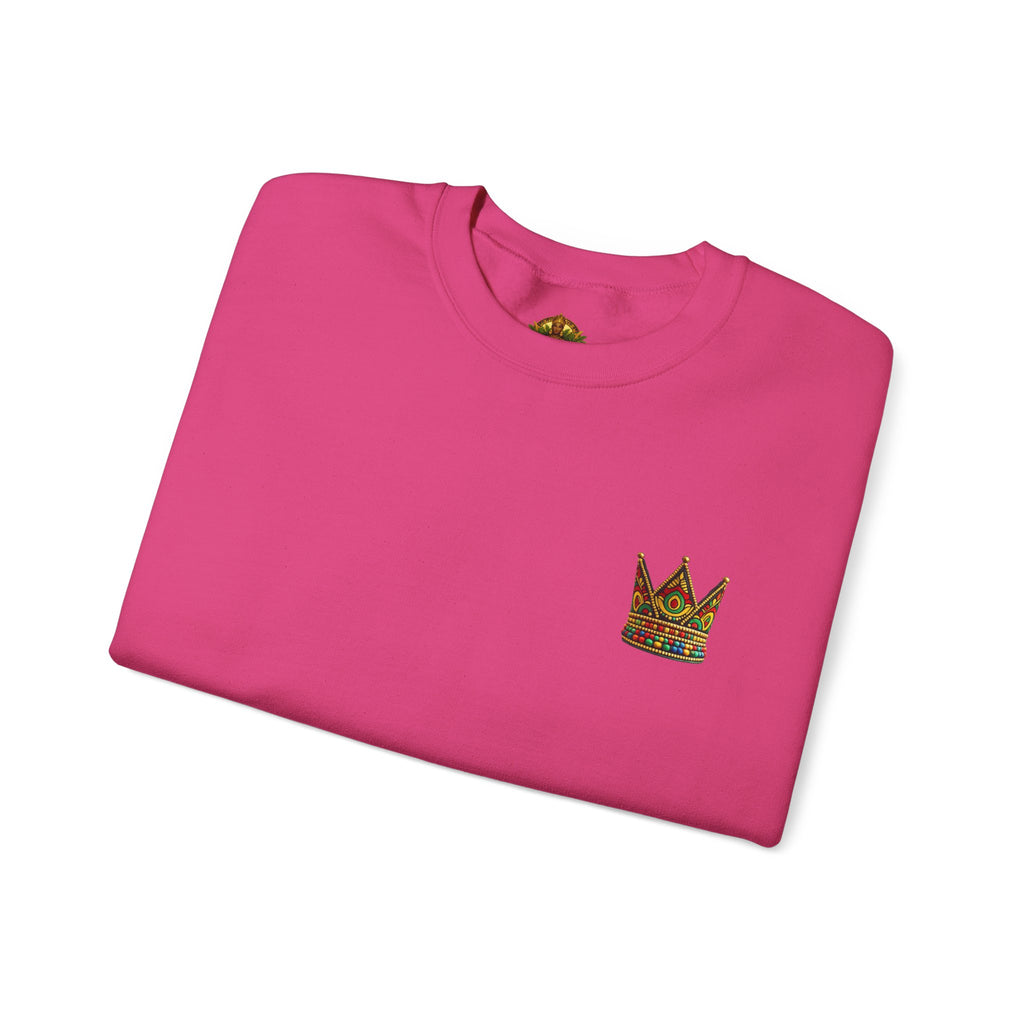 Embroidered Beaded Crown Crewneck Sweatshirt