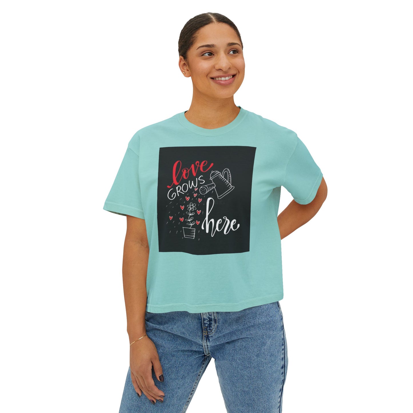 Boxy Tee Love Grows Here Shirt
