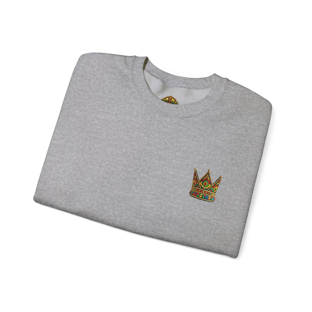 Embroidered Beaded Crown Crewneck Sweatshirt