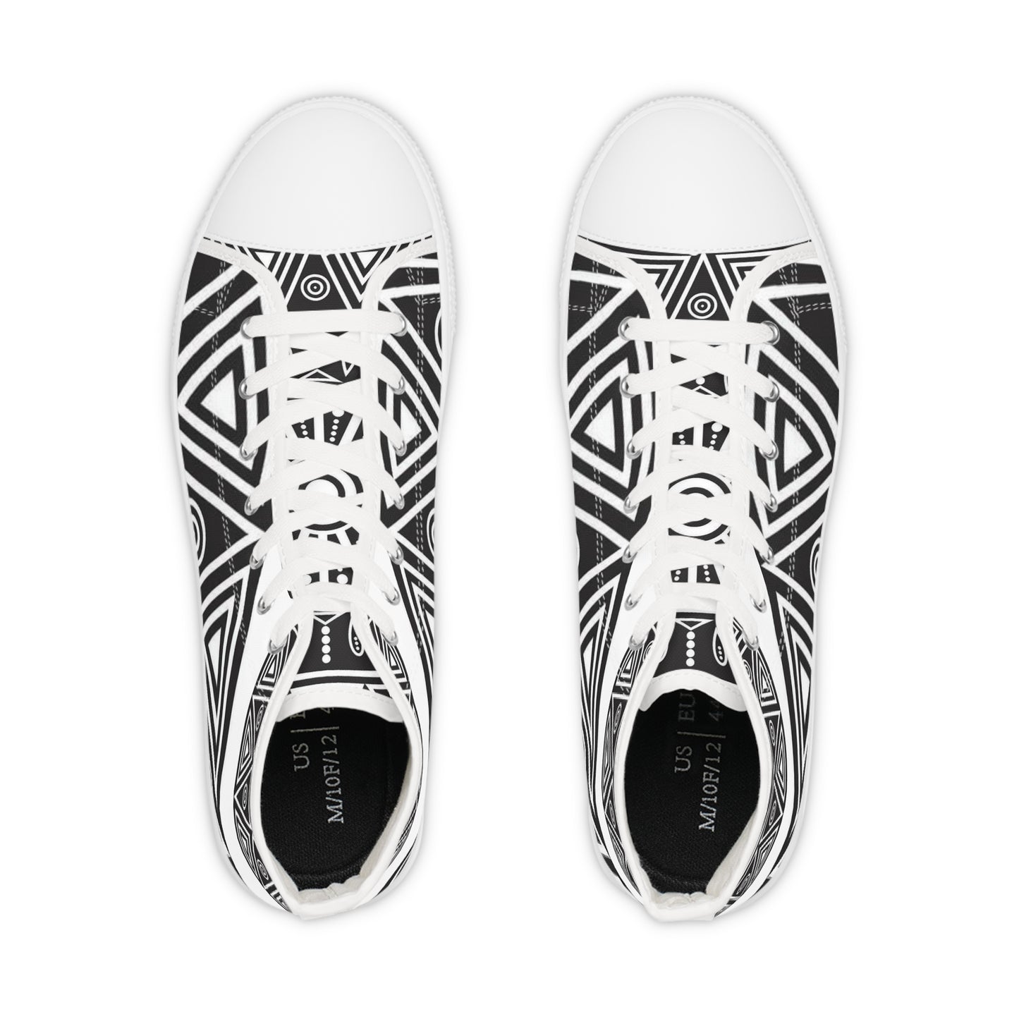 Stylish High Top Sneakers - Bold Geometric Design, Trendy Footwear for Casual Outings, Gift for Him, Streetwear Essentials