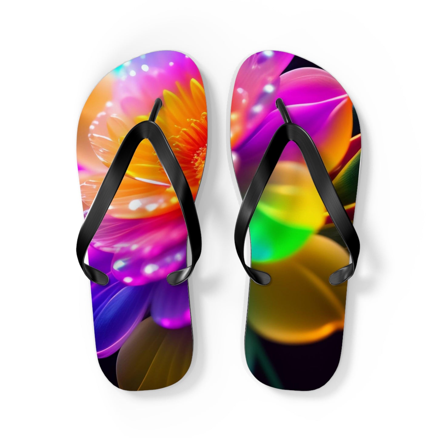 Colorful Floral Flip Flops | Vacation Sandals, Summer Beachwear, Festival Footwear, Pool Slides, Gifts for Her