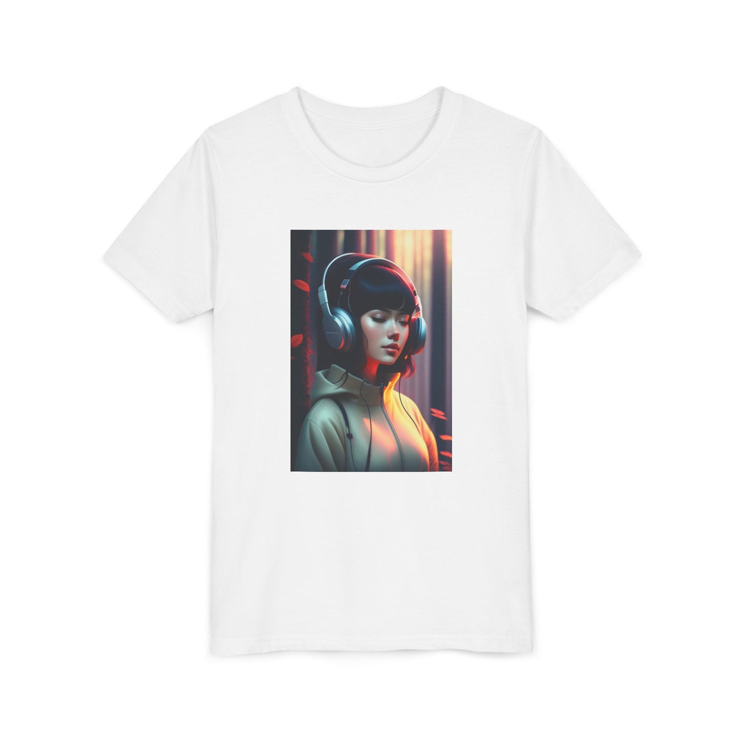 Youth Tee with Headphones Artwork, Trendy Kids Shirt, Perfect Gift for Music Lovers, Fun Apparel for Birthdays, Everyday Wear