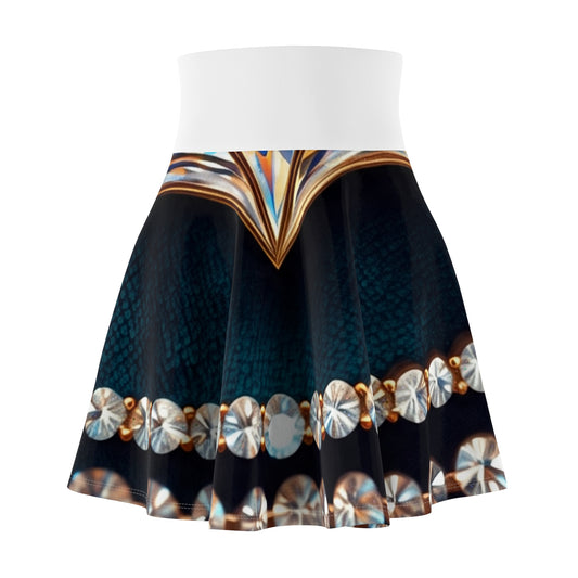 Elegant Women's Skater Skirt, AOP Fashion Skirt, Party Outfit, Gift for Her, Casual Wear, Trendy Summer Skirt