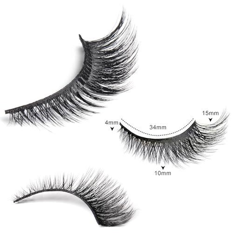 Lashes 3D False Eyelashes Cat Eye Look Wispy Faux Mink Lashes 10 Pairs Long