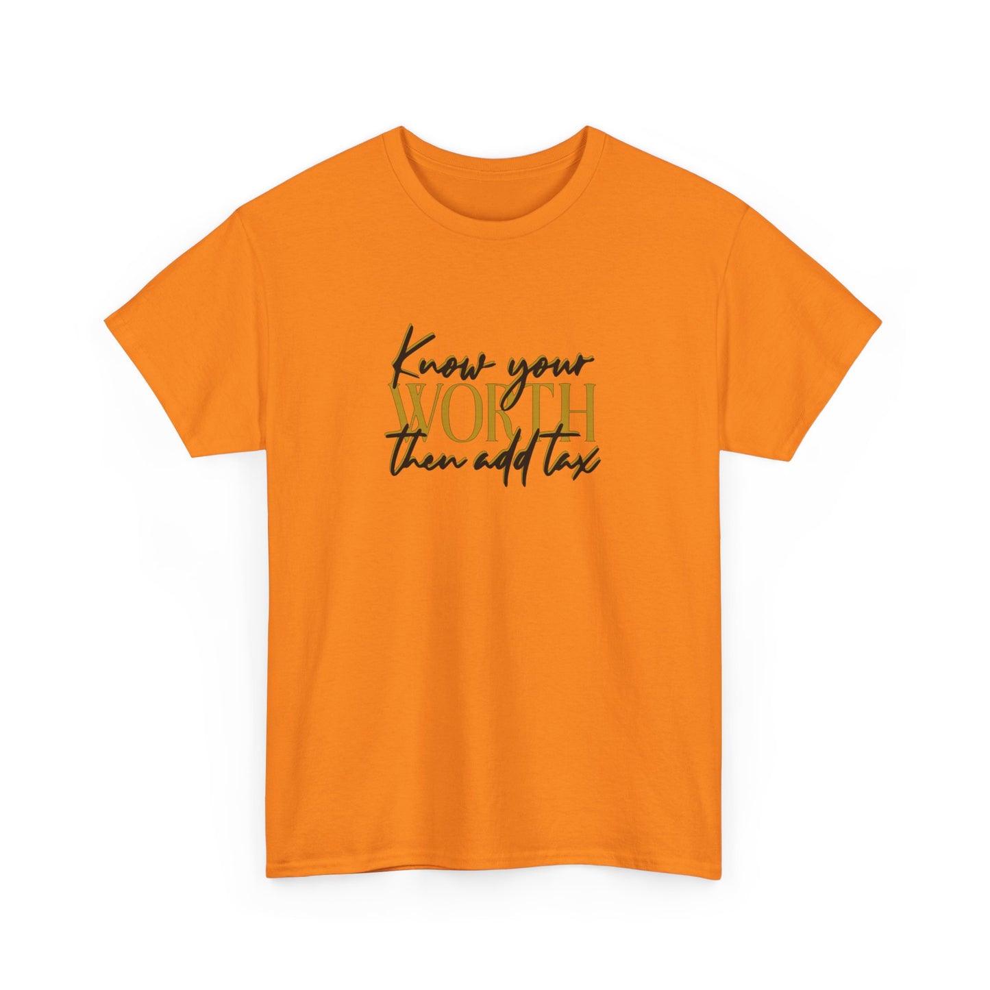 Inspirational Unisex Heavy Cotton Tee - 'Know Your Worth'