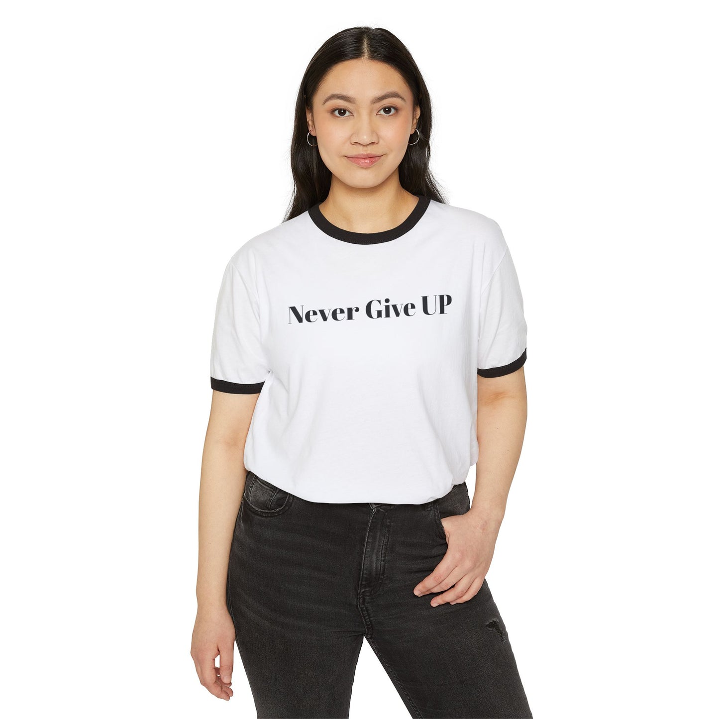 Never Give UP Unisex Cotton Ringer T-Shirt, Motivational Tee, Inspirational Gift, Casual Wear, Encouragement Apparel, Positive Vibes [...]