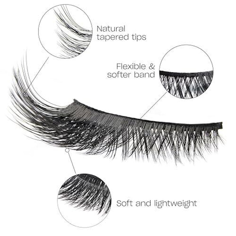 Lashes 3D False Eyelashes Cat Eye Look Wispy Faux Mink Lashes 10 Pairs Long