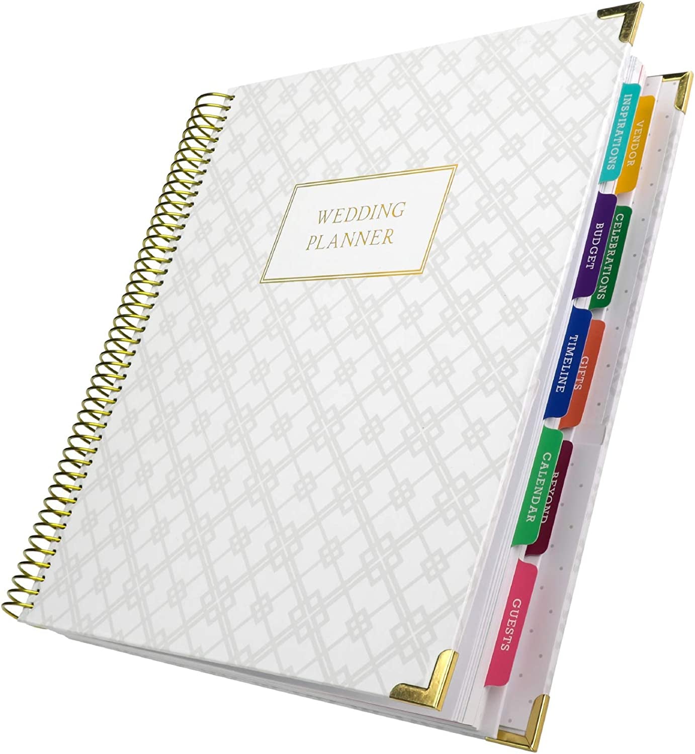 Wedding Planner 9X11 Hardcover Organizer, Bookmark, Planning Stickers, Business Card Holder, and Pocket Folders