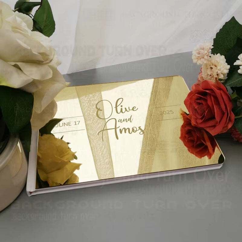 Wedding Personalized Signature Decor Customized Names Date Gifts Guest Book Rustic Alternative Guestbook Custom Blank G041