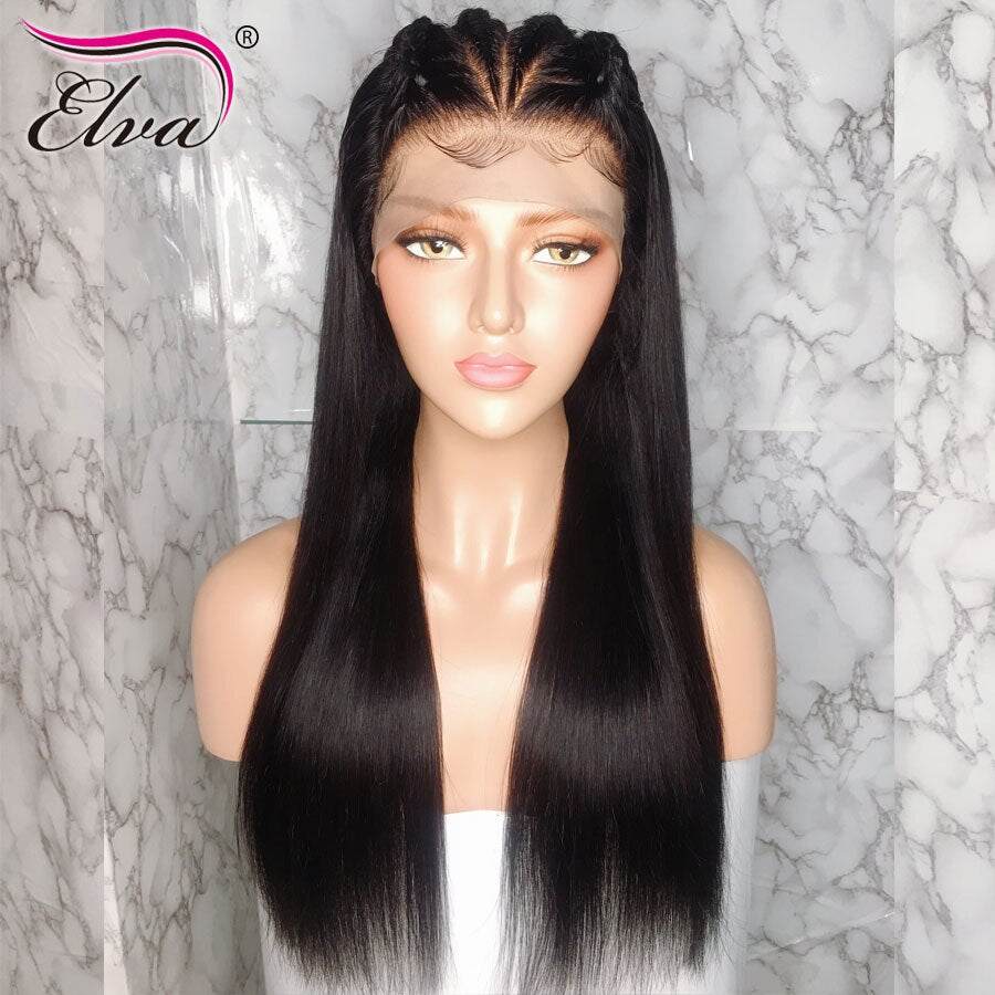 Human Hair Lace Frontal Wig 360 Full Lace Wig Straight Human Hair Wigs for Women Glueless Lace Front Wig Pre Plucked HD Lace Wig