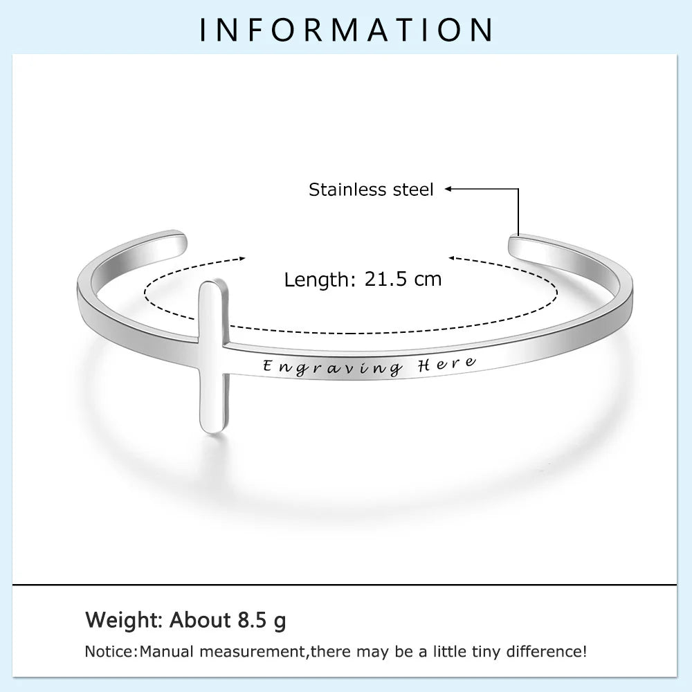 Stainless Steel Personalized Name Bangle Bracelet